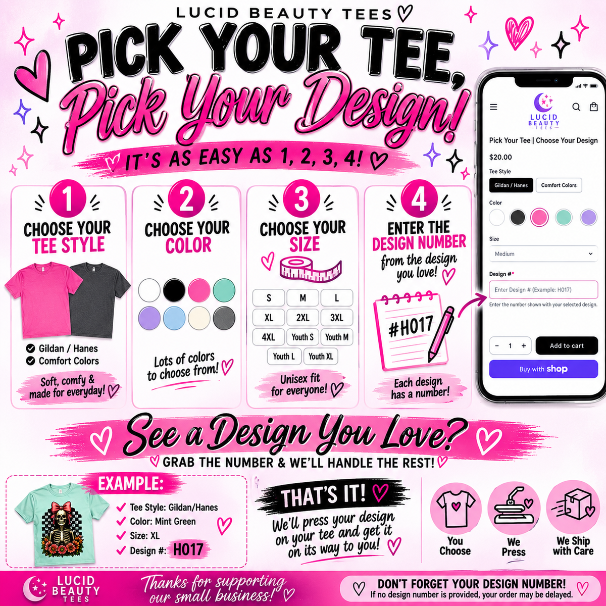 Pick Your Tee + Pick Your Design 💕