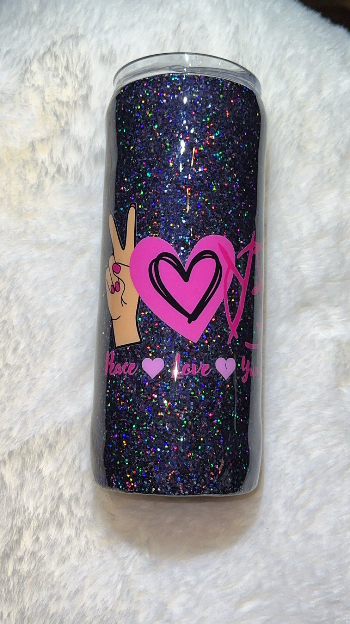 Custom Glitter Epoxy YB 20oz Skinny Tumbler