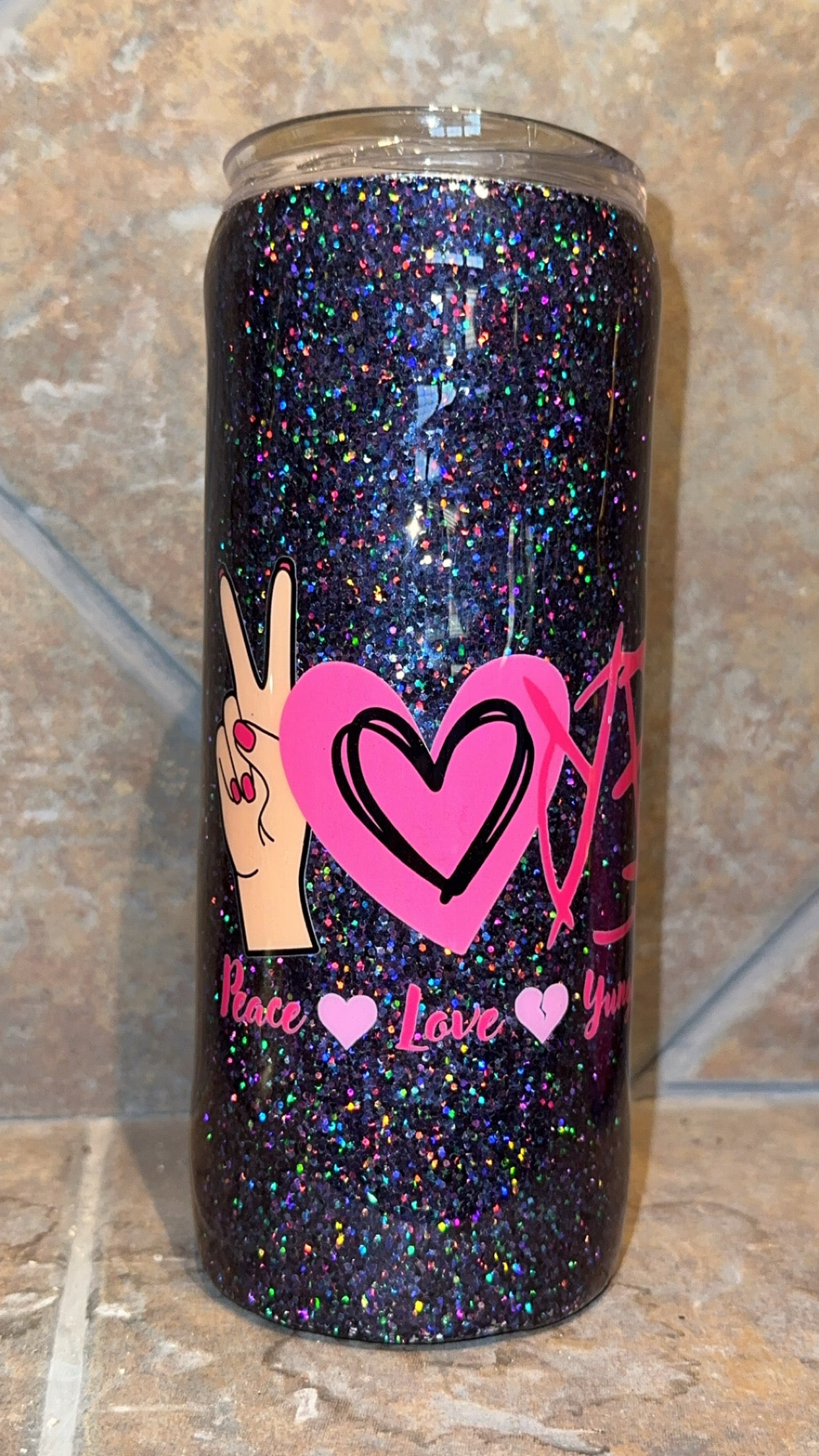 Custom Glitter Epoxy YB 20oz Skinny Tumbler