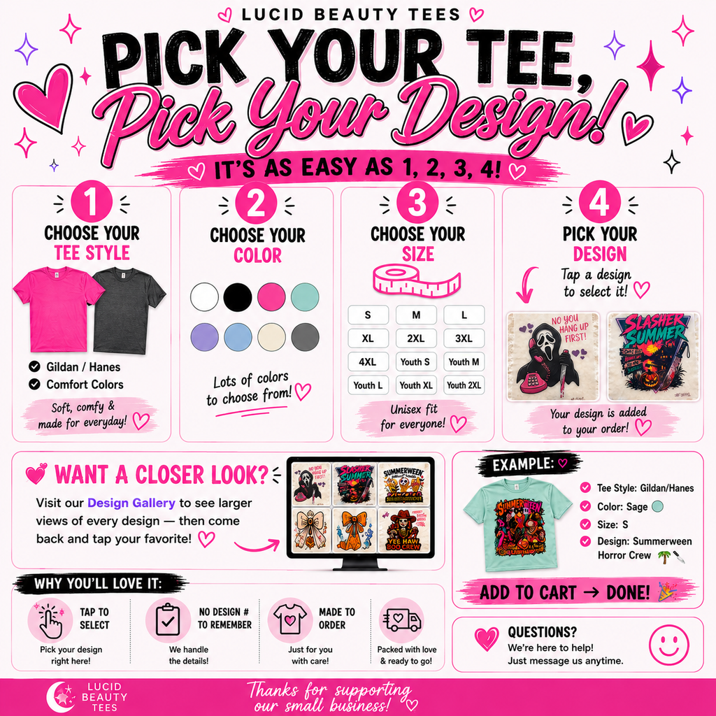 Pick Your Gildan/Hanes Tee | Choose Your Design